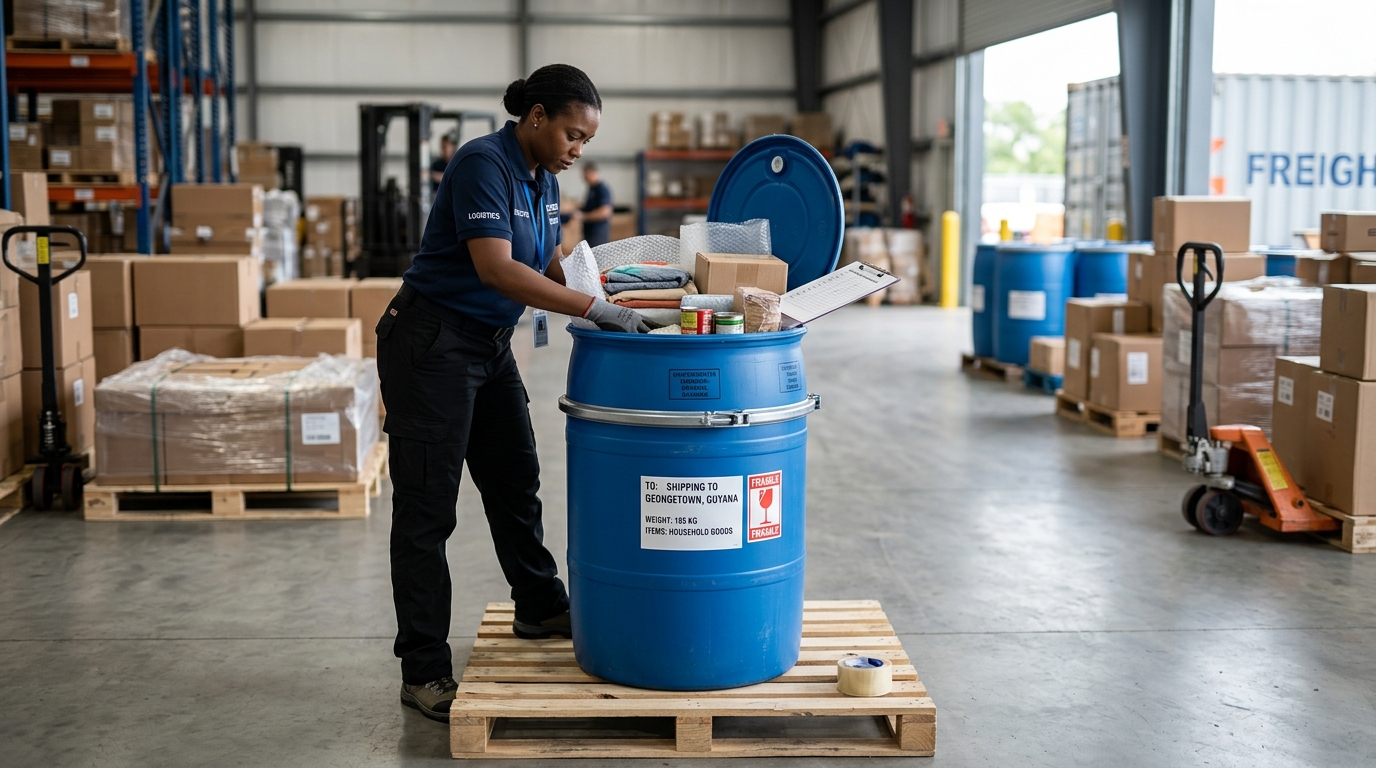 How to Pack a 55-Gallon Barrel for Shipping to Guyana